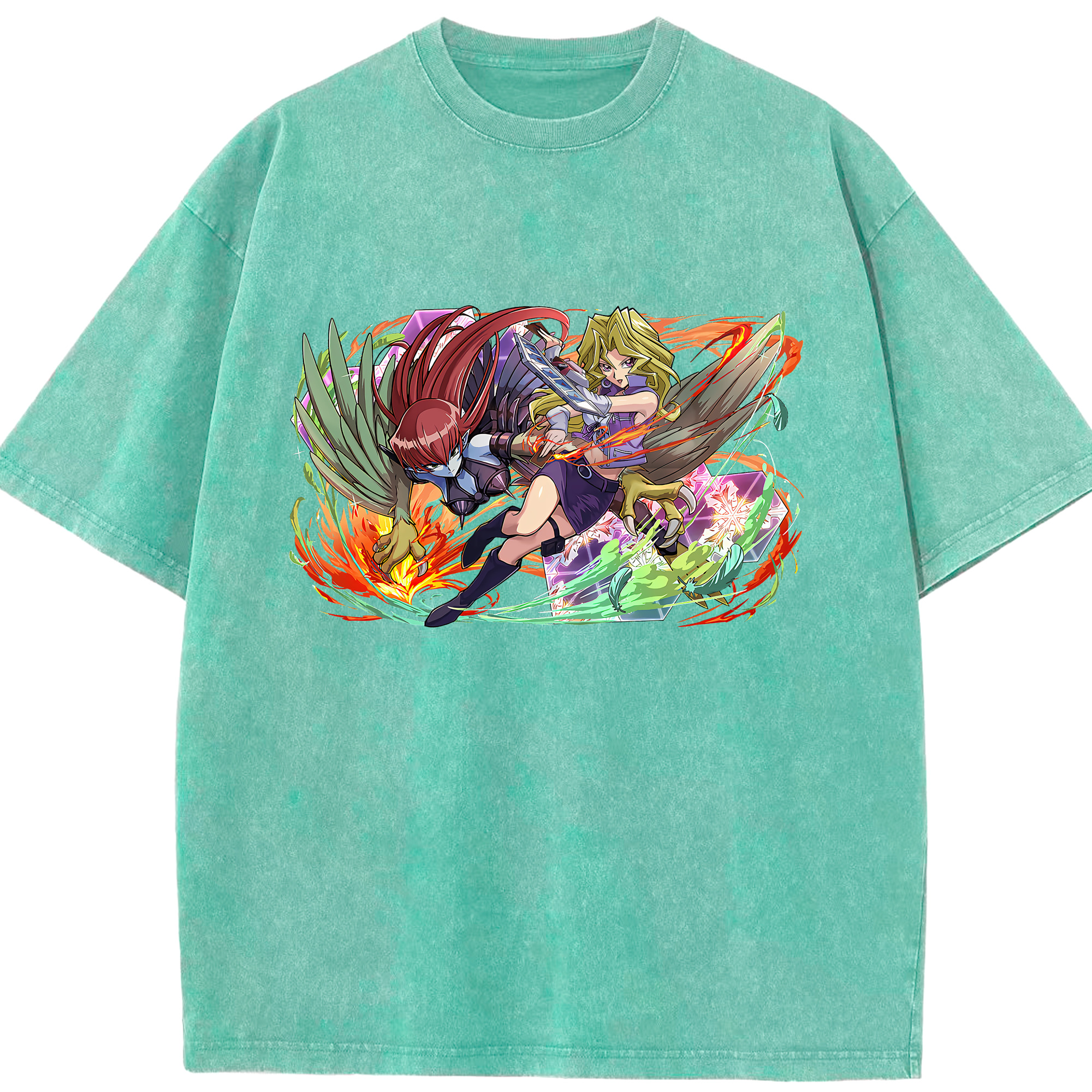 （画像用） 遊☆戯☆王 Yu-Gi-Oh! 綿100% ヴィンテージ風 半袖Tシャツ（フロントプリント）